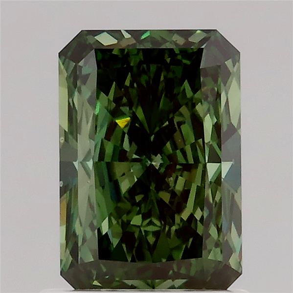 1.05 carat fancy deep  green VS2 EX Cut IGI radiant diamond