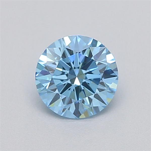 Actual 0.25 carat Fancy Vivid Blue Round lab-grown diamond