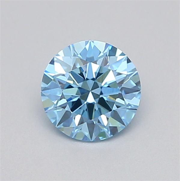 Actual 0.25 carat Fancy Vivid Blue Round lab-grown diamond