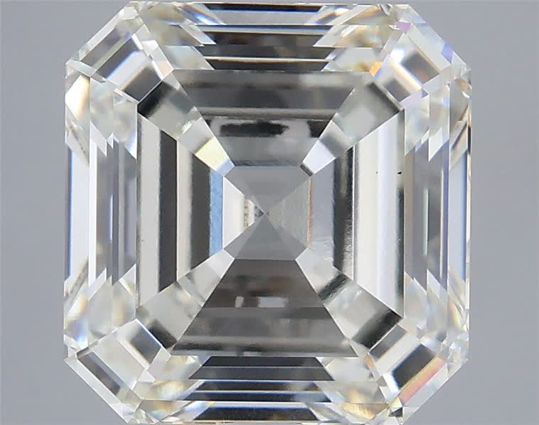 Actual 5.04 carat H Asscher lab-grown diamond