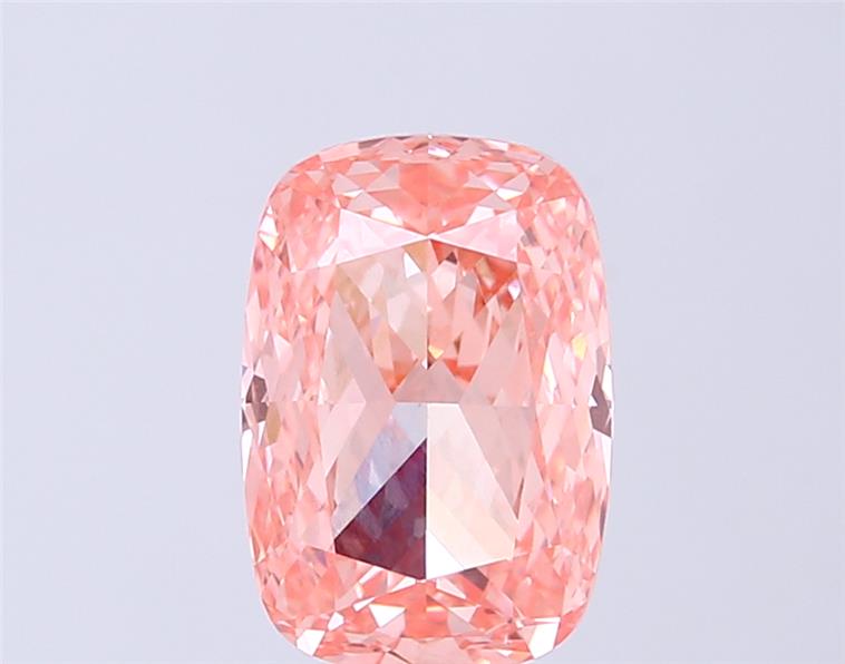 Actual 3 carat Fancy Vivid Pink Cushion lab-grown diamond