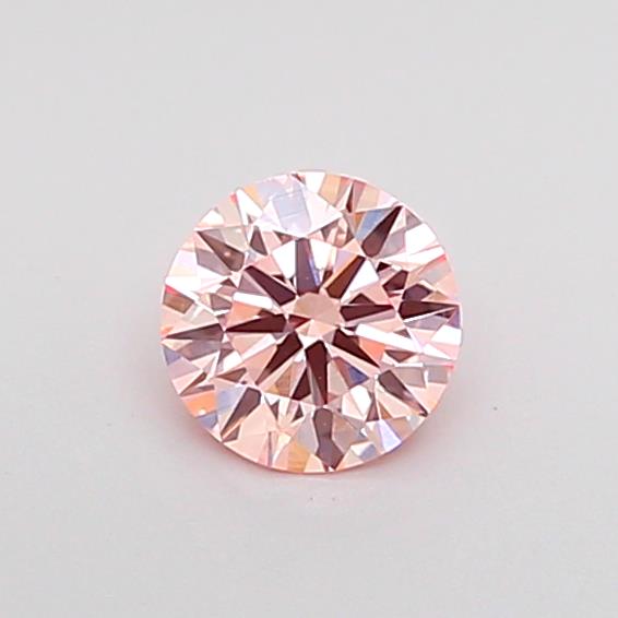 Actual 0.34 carat Fancy Pink Round lab-grown diamond