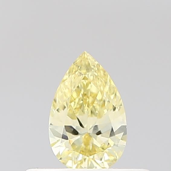 Actual 0.29 carat Fancy Intense Yellow Pear lab-grown diamond
