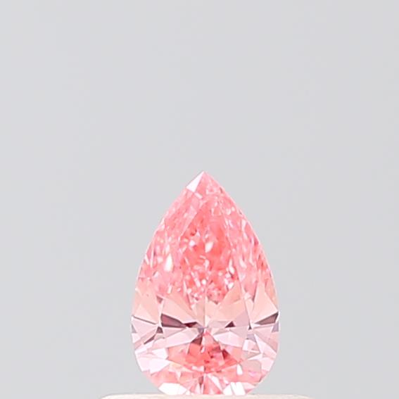 Actual 0.27 carat Fancy Vivid Pink Pear lab-grown diamond