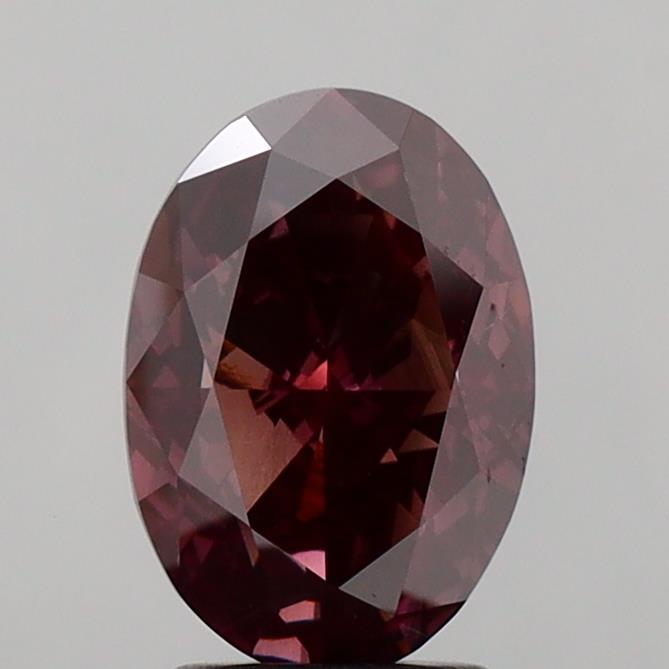 Actual 3.12 carat Fancy Deep Brownish Pink Oval lab-grown diamond