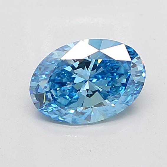Actual 1.51 carat Fancy Vivid Blue Oval lab-grown diamond