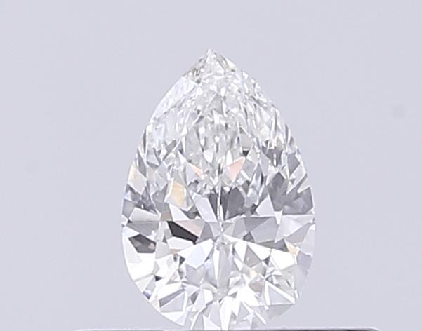 Actual 0.26 carat E Pear lab-grown diamond