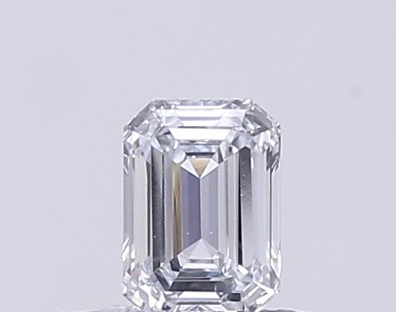 Actual 0.26 carat F Emerald lab-grown diamond