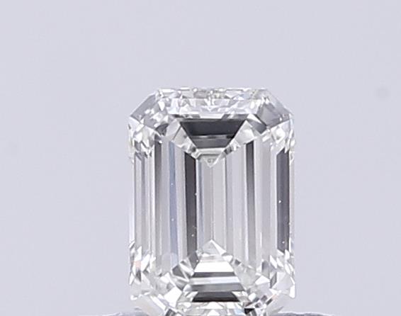 Actual 0.27 carat F Emerald lab-grown diamond