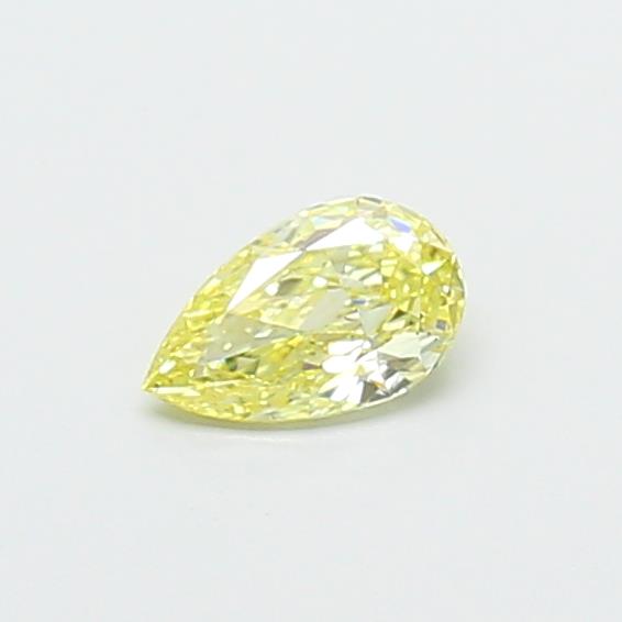 Actual 0.29 carat Fancy Intense Yellow Pear lab-grown diamond