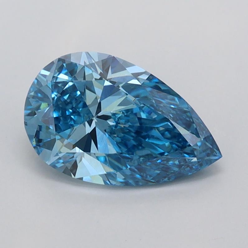 1 carat fancy vivid  blue VS1 EX Cut IGI pear diamond