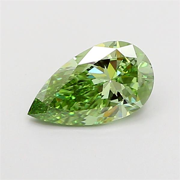 1.01 carat fancy vivid  green VVS2 EX Cut IGI pear diamond