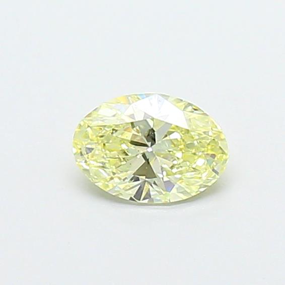 Actual 0.29 carat Light Yellow Oval lab-grown diamond