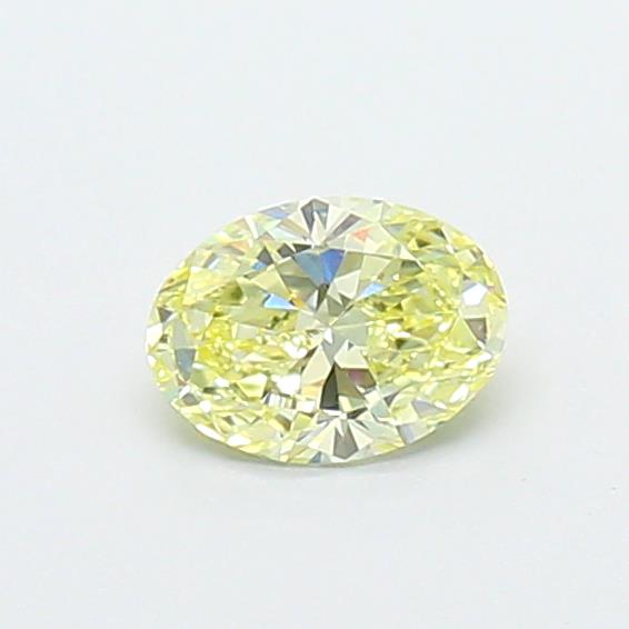 Actual 0.36 carat Light Yellow Oval lab-grown diamond