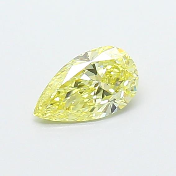 Actual 0.32 carat Fancy Intense Yellow Pear lab-grown diamond
