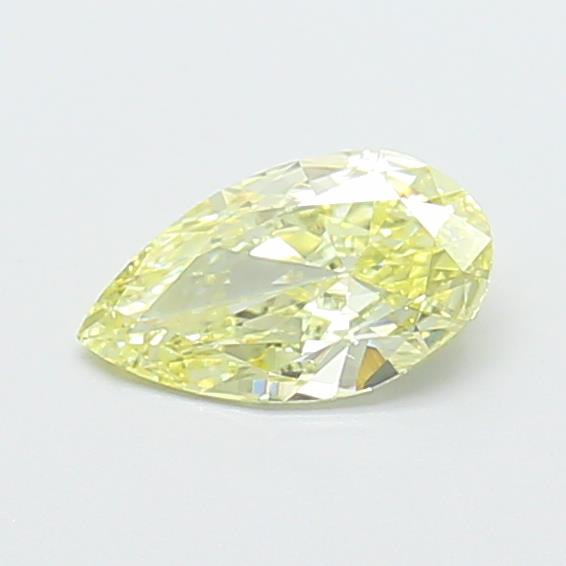 Actual 0.48 carat Light Yellow Pear lab-grown diamond