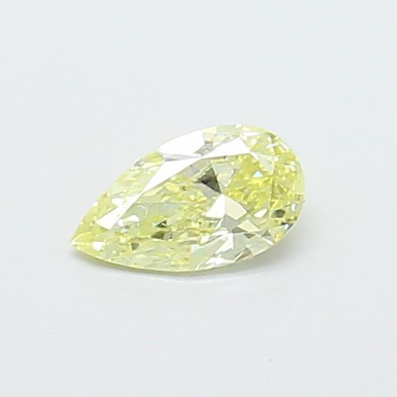 Actual 0.28 carat Light Yellow Pear lab-grown diamond