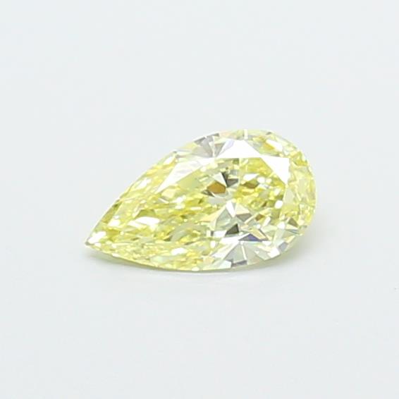 Actual 0.27 carat Fancy Yellow Pear lab-grown diamond
