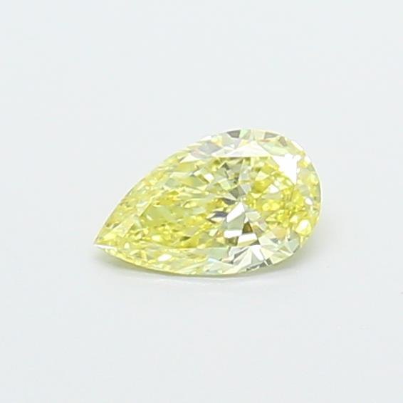 Actual 0.28 carat Fancy Yellow Pear lab-grown diamond