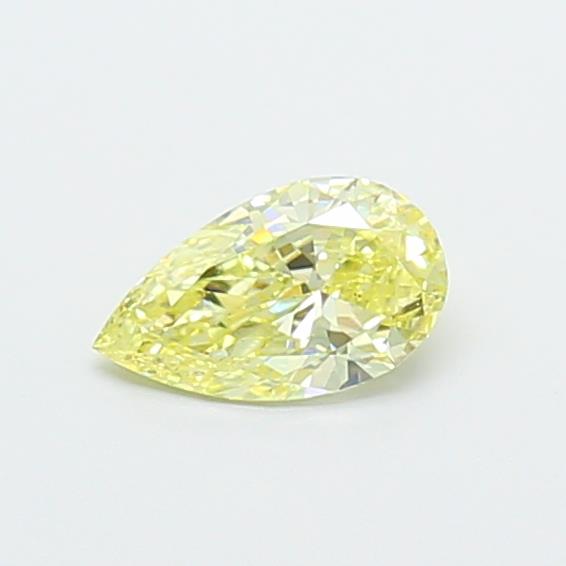 Actual 0.37 carat Fancy Yellow Pear lab-grown diamond