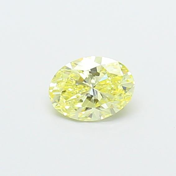 Actual 0.31 carat Fancy Yellow Oval lab-grown diamond