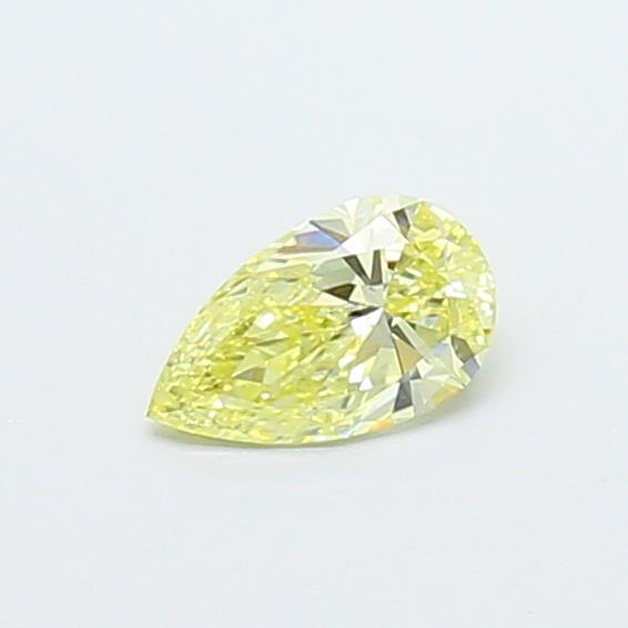 Actual 0.29 carat Fancy Intense Yellow Pear lab-grown diamond