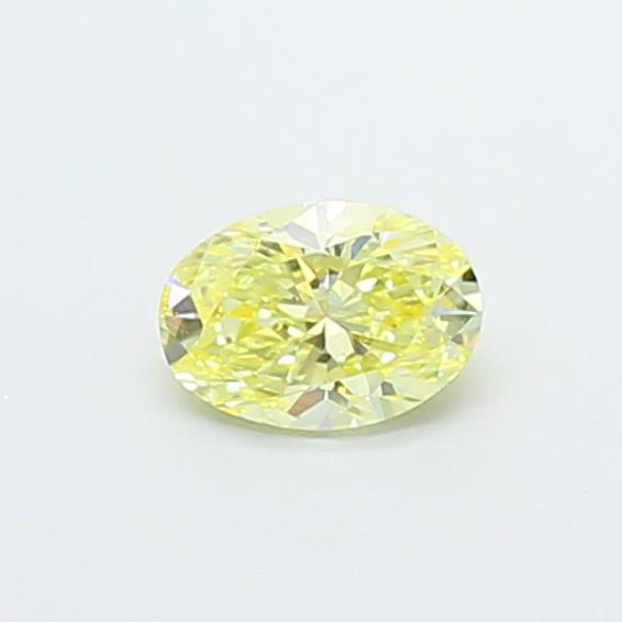 Actual 0.35 carat Fancy Intense Yellow Oval lab-grown diamond