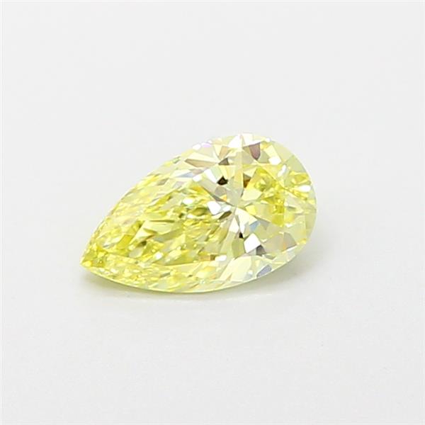 Actual 0.42 carat Fancy Intense Yellow Pear lab-grown diamond