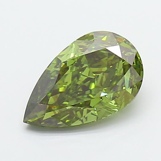 1.03 carat fancy vivid  green VS2 EX Cut IGI pear diamond