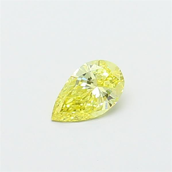 Actual 0.36 carat Fancy Intense Yellow Pear lab-grown diamond