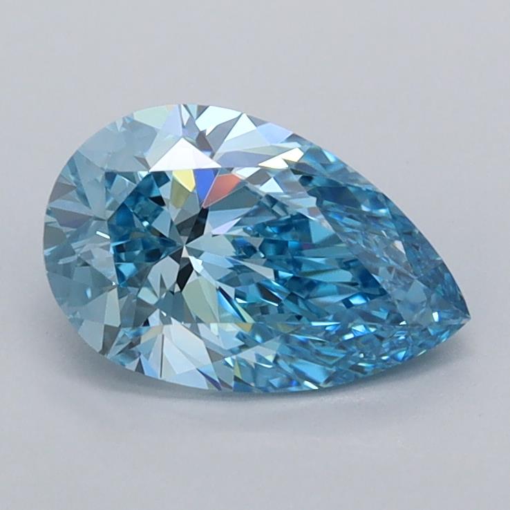 1 carat fancy vivid  blue VVS1 EX Cut IGI pear diamond