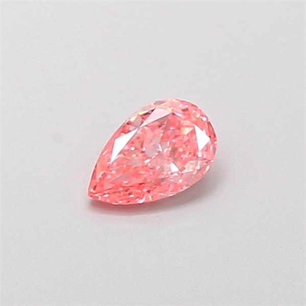 Actual 0.29 carat Fancy Vivid Pink Pear lab-grown diamond