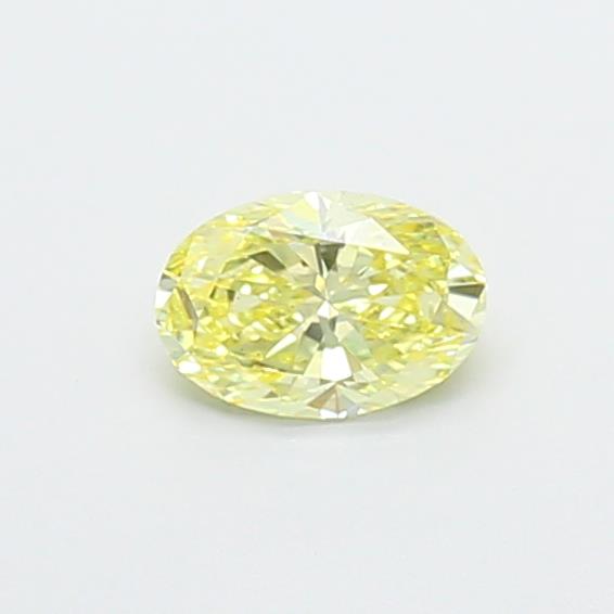 Actual 0.35 carat Fancy Intense Yellow Oval lab-grown diamond