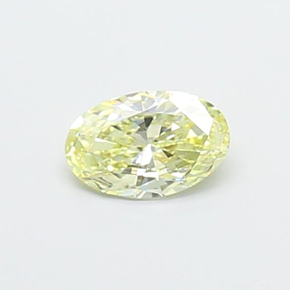 Actual 0.3 carat Light Yellow Oval lab-grown diamond