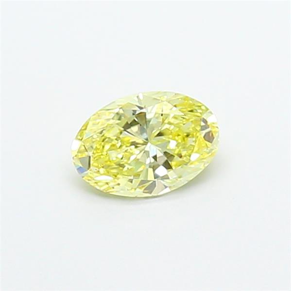 Actual 0.38 carat Fancy Yellow Oval lab-grown diamond