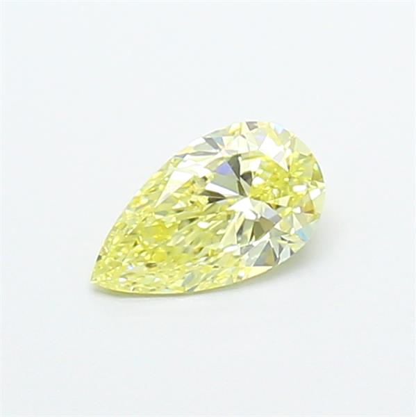 Actual 0.41 carat Light Yellow Pear lab-grown diamond