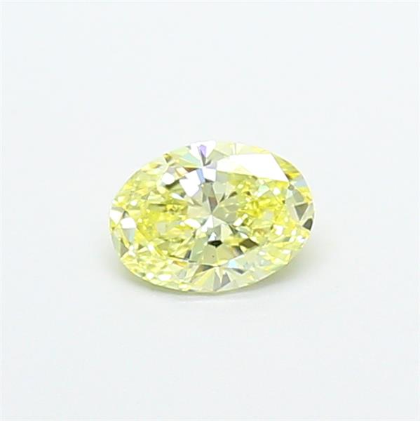 Actual 0.35 carat Fancy Yellow Oval lab-grown diamond
