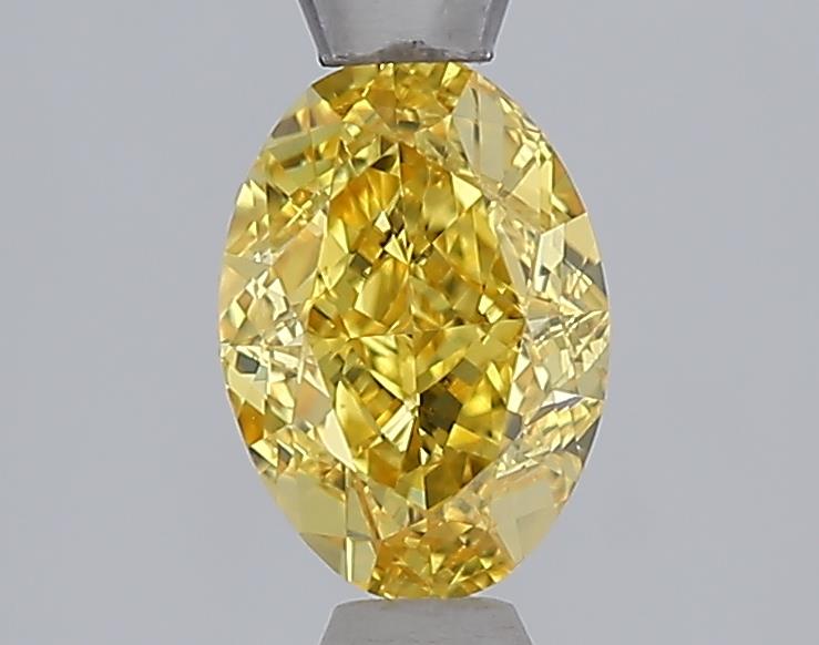 1 carat fancy vivid  yellow VVS2 EX Cut IGI oval diamond