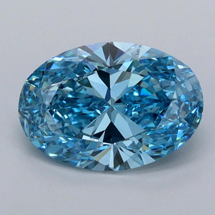 1 carat fancy vivid  blue VVS1 EX Cut IGI oval diamond