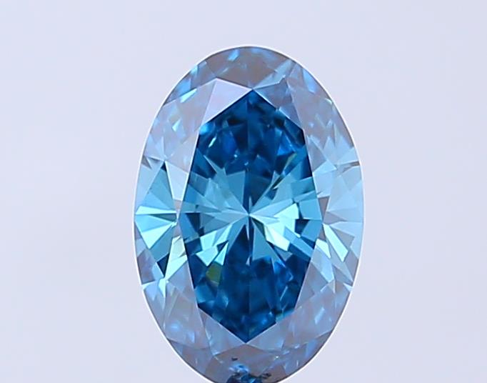 1.03 carat fancy vivid  blue VVS2 EX Cut IGI oval diamond