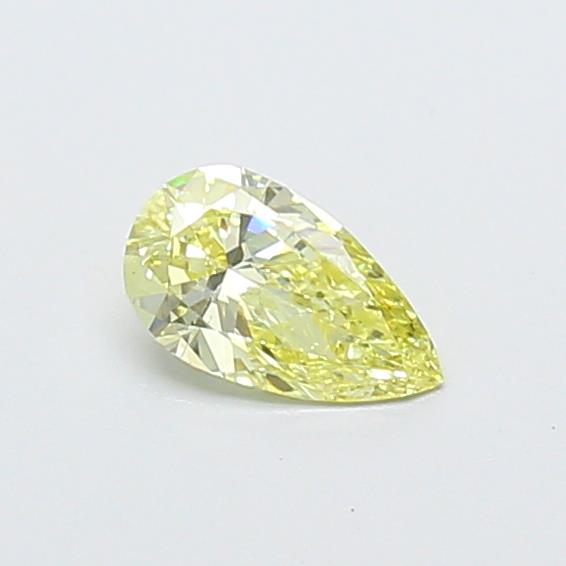 Actual 0.31 carat Fancy Intense Yellow Pear lab-grown diamond