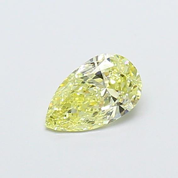 Actual 0.33 carat Fancy Yellow Pear lab-grown diamond
