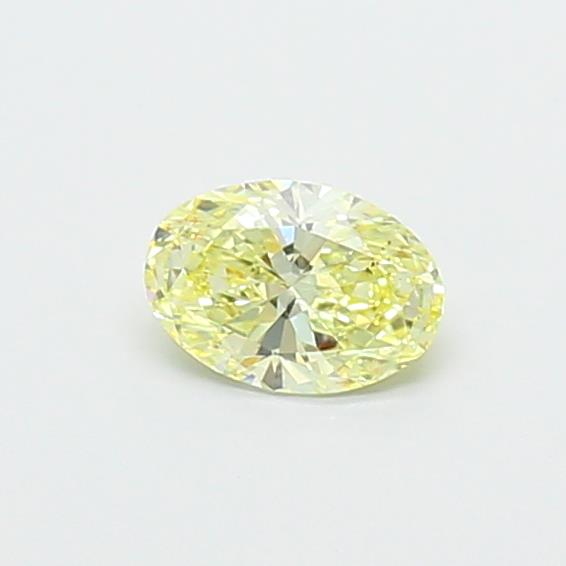 Actual 0.37 carat Light Yellow Oval lab-grown diamond