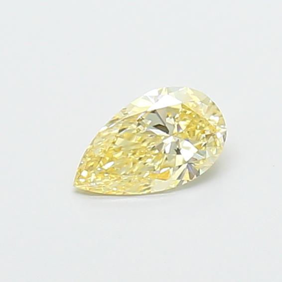Actual 0.33 carat Light Yellow Pear lab-grown diamond