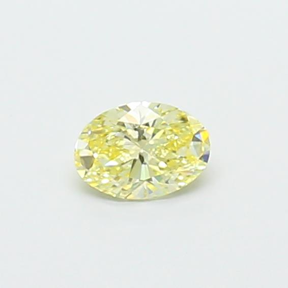Actual 0.31 carat Fancy Yellow Oval lab-grown diamond