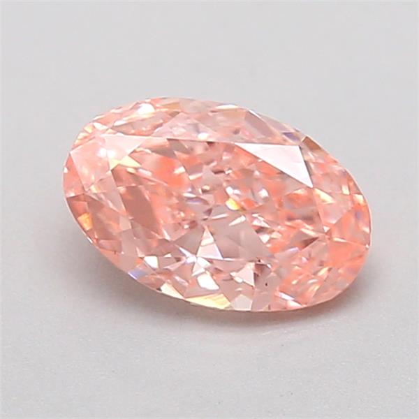 Actual 0.34 carat Fancy Vivid Pink Oval lab-grown diamond