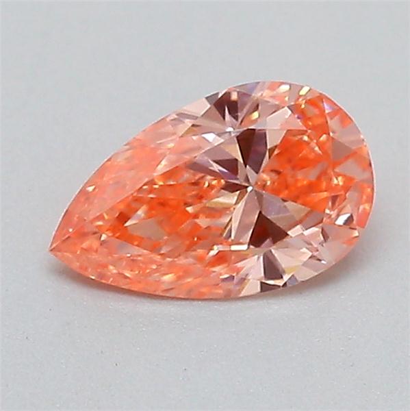 Actual 0.26 carat Fancy Vivid Pink Pear lab-grown diamond