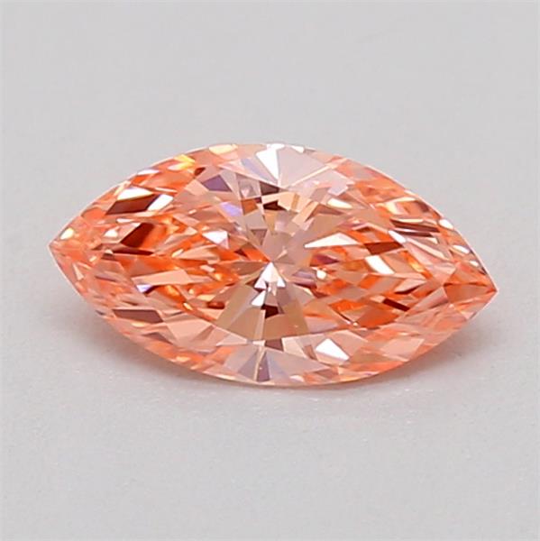 Actual 0.2 carat Fancy Vivid Pink Marquise lab-grown diamond