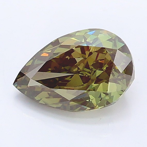 1.03 carat fancy deep  green VS1 EX Cut IGI pear diamond