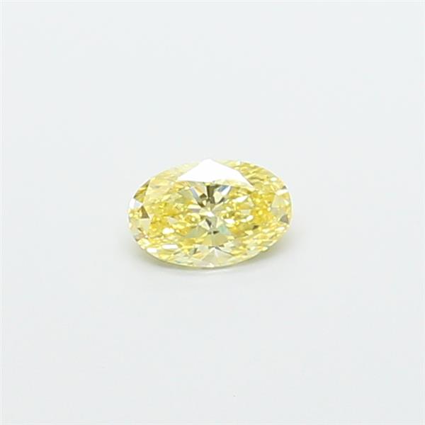 Actual 0.3 carat Fancy Yellow Oval lab-grown diamond